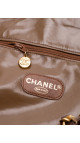 Vintage Chanel Tote Bag med CC logo i brun skinn
