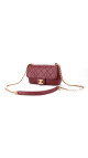 Chanel Single Flap Shoulder Bag with Pearl i Burgunder