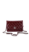 Chanel Wallet On Chain Burgunder i Patent