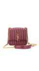 YSL (Saint Laurent) Vicky Burgundy Crossbody Bag
