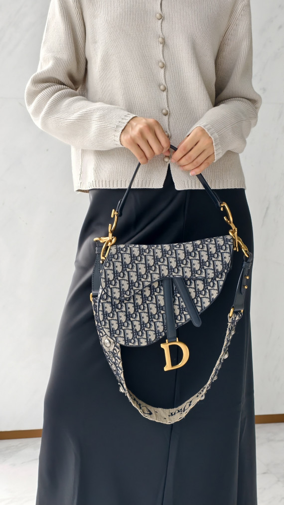 Dior Saddle Bag Size Classic (Medium) i Oblique canvas