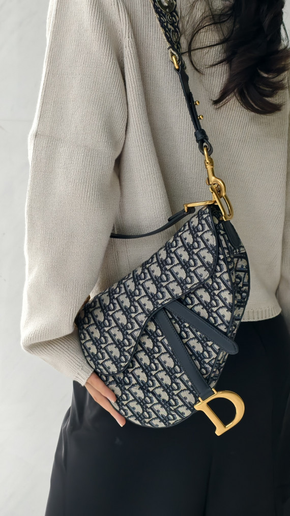 Dior Saddle Bag Size Classic (Medium) i Oblique canvas
