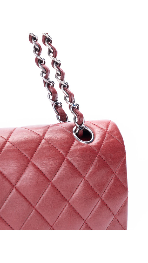 Chanel Classic Double Flap Bag I Burgunder Lammeskinn