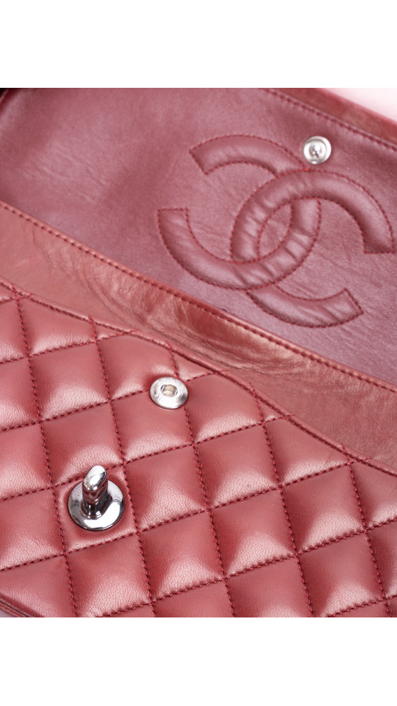 Chanel Classic Double Flap Bag I Burgunder Lammeskinn