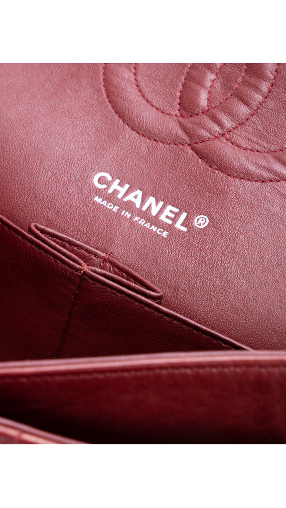 Chanel Classic Double Flap Bag I Burgunder Lammeskinn