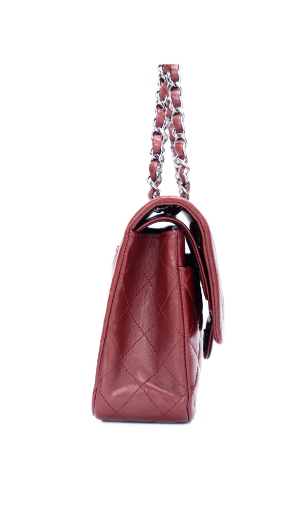 Chanel Classic Double Flap Bag I Burgunder Lammeskinn