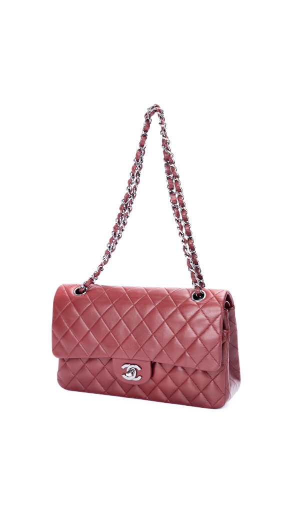 Chanel Classic Double Flap Bag I Burgunder Lammeskinn