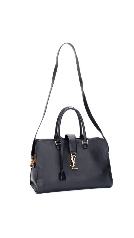 YSL Saint Laurent Cabas Bag Size Medium i svart skinn