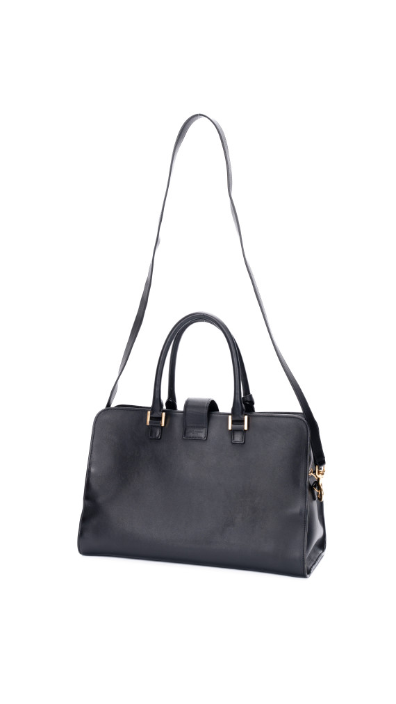 YSL Saint Laurent Cabas Bag Size Medium i svart skinn