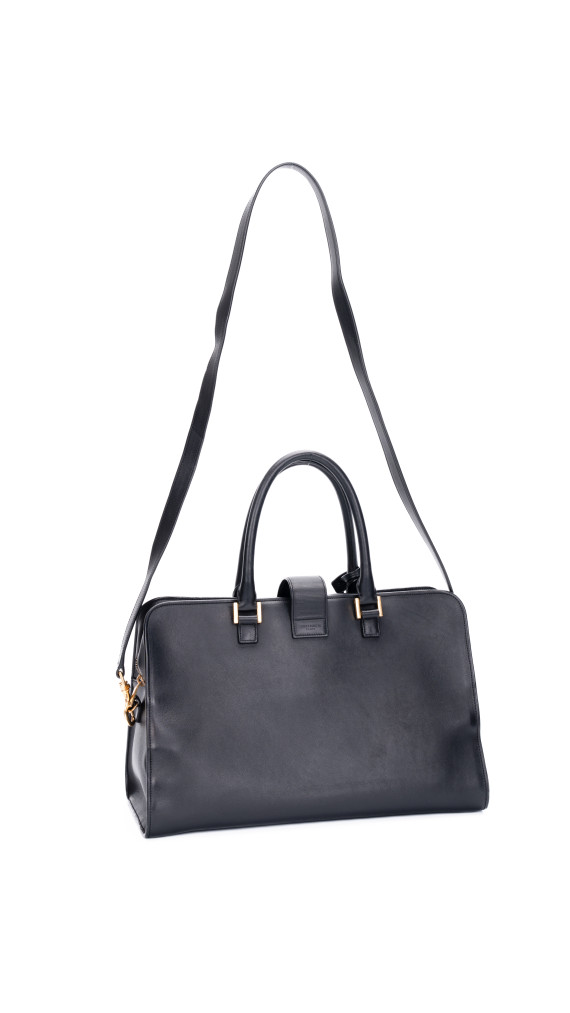 YSL Saint Laurent Cabas Bag Size Medium i svart skinn