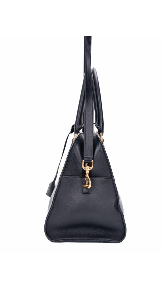 YSL Saint Laurent Cabas Bag Size Medium i svart skinn