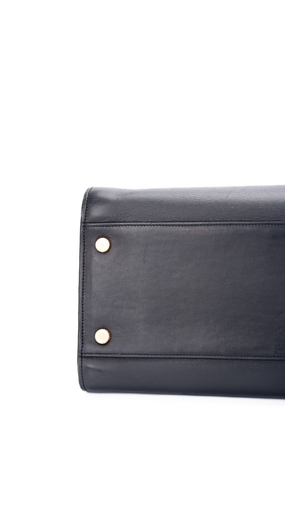 YSL Saint Laurent Cabas Bag Size Medium i svart skinn