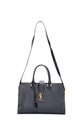 YSL Saint Laurent Cabas Bag Size Medium i svart skinn