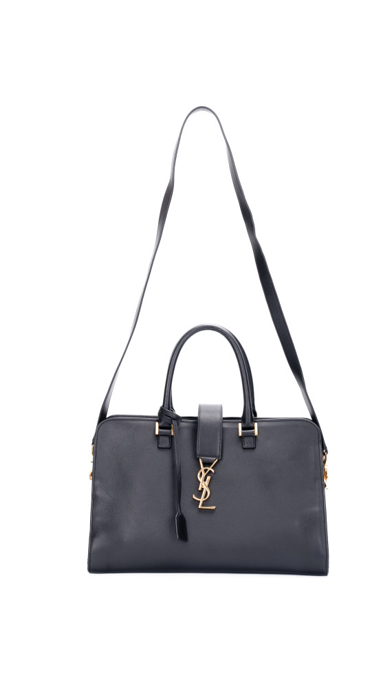 YSL Saint Laurent Cabas Bag Size Medium i svart skinn