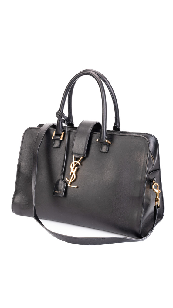YSL Saint Laurent Cabas Bag Size Medium i svart skinn