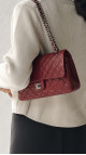 Chanel Classic Double Flap Bag I Burgunder Lammeskinn
