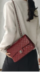 Chanel Classic Double Flap Bag I Burgunder Lammeskinn