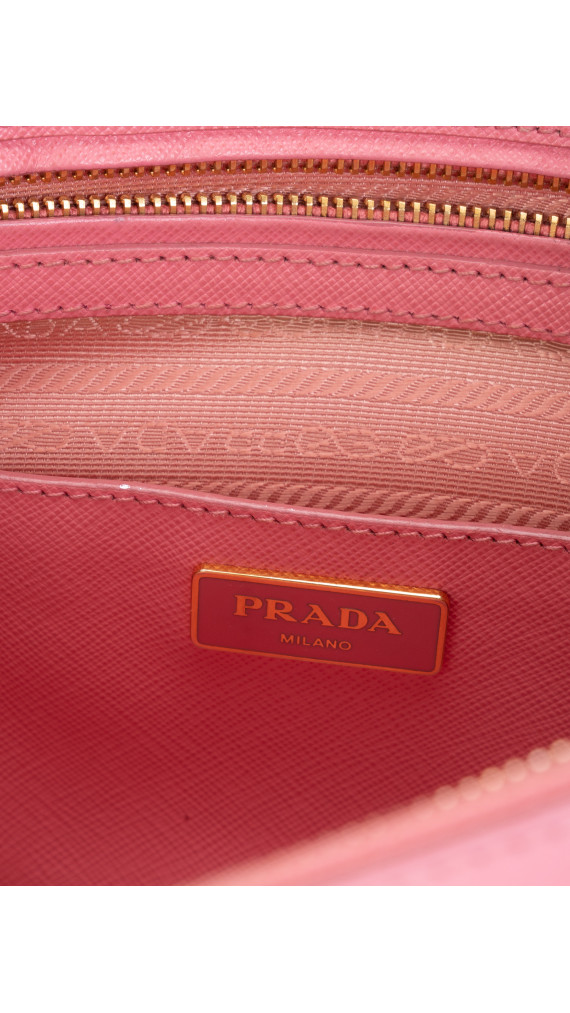 Prada Saffiano Lux Tote Bag i rosa skinn