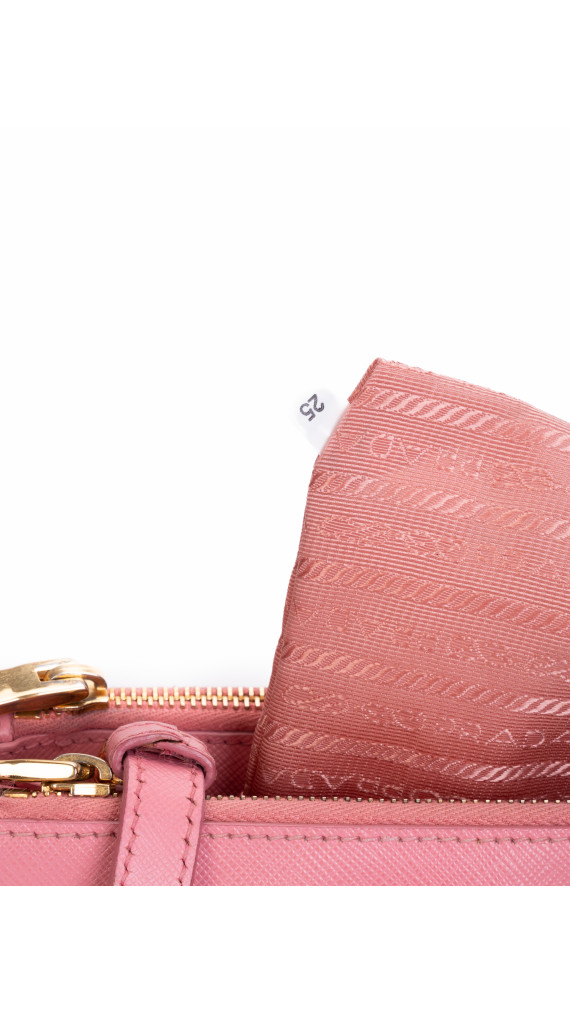 Prada Saffiano Lux Tote Bag i rosa skinn