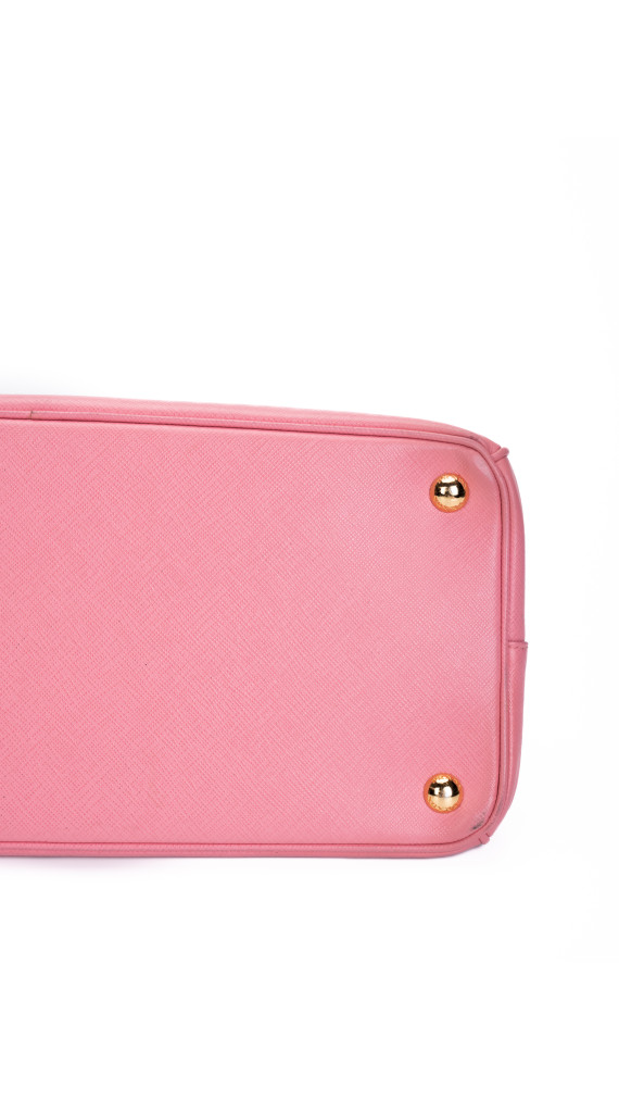 Prada Saffiano Lux Tote Bag i rosa skinn