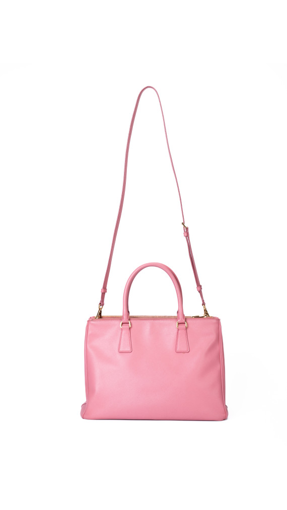 Prada Saffiano Lux Tote Bag i rosa skinn