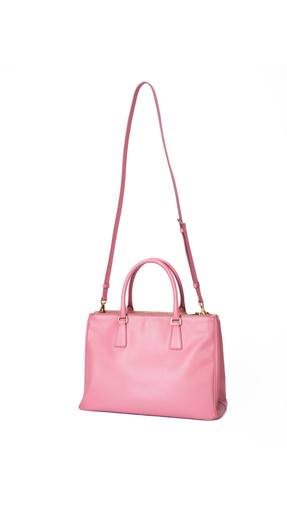 Prada Saffiano Lux Tote Bag i rosa skinn