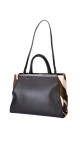 Fendi 2Jour Tote Bag i svart kalveskinn og brun/hvit ponyhair