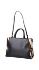 Fendi 2Jour Tote Bag i svart kalveskinn og brun/hvit ponyhair