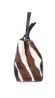 Fendi 2Jour Tote Bag i svart kalveskinn og brun/hvit ponyhair
