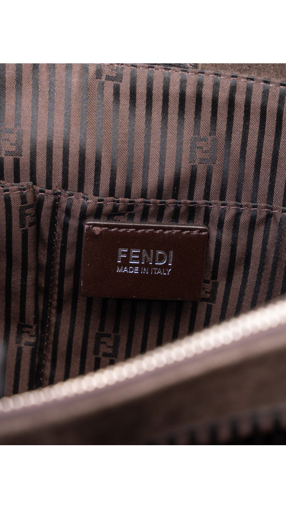 Fendi 2Jour Tote Bag i svart kalveskinn og brun/hvit ponyhair