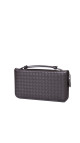 Bottega Veneta Intrecciato Clutch i mørkebrunt skinn