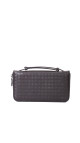 Bottega Veneta Intrecciato Clutch i mørkebrunt skinn