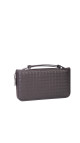 Bottega Veneta Intrecciato Clutch i mørkebrunt skinn