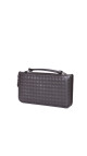 Bottega Veneta Intrecciato Clutch i mørkebrunt skinn