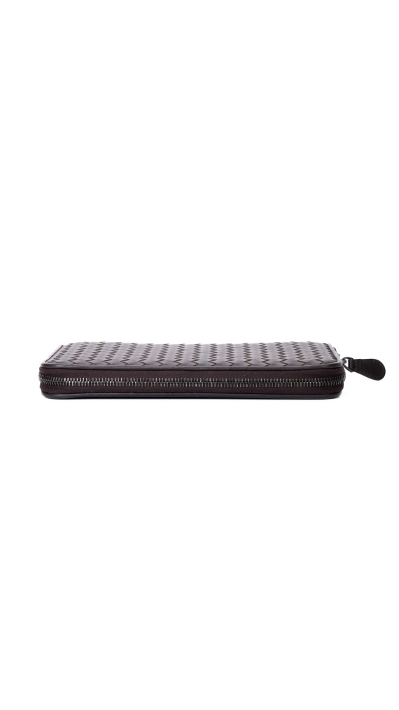 Bottega Veneta Intrecciato Clutch i mørkebrunt skinn