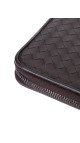 Bottega Veneta Intrecciato Clutch i mørkebrunt skinn