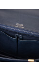 Celine Classic Box Bag i mørkeblå skinn med gullfarget hardware