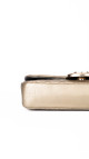 Chanel Single Flap Bag i gull skinn med dekorert CC-lås
