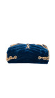 Saint Laurent Lou Lou Size Small Shoulder Bag i blå velur med gull hardware