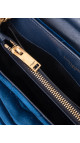 Saint Laurent Lou Lou Size Small Shoulder Bag i blå velur med gull hardware