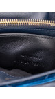 Saint Laurent Lou Lou Size Small Shoulder Bag i blå velur med gull hardware