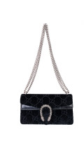 Gucci Dionysus Velvet Shoulder Bag Black
