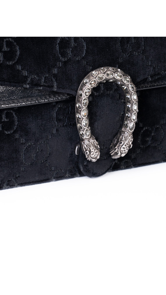 Gucci Dionysus Velvet Shoulder Bag Black