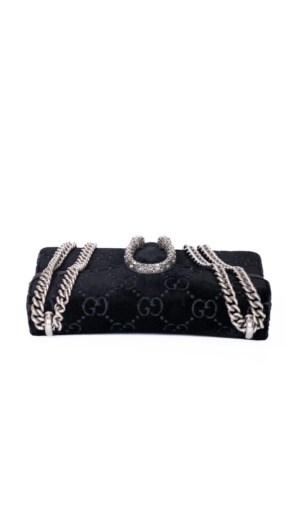 Gucci Dionysus Velvet Shoulder Bag Black