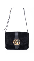 Gucci Alri Shoulder Bag Black Suede