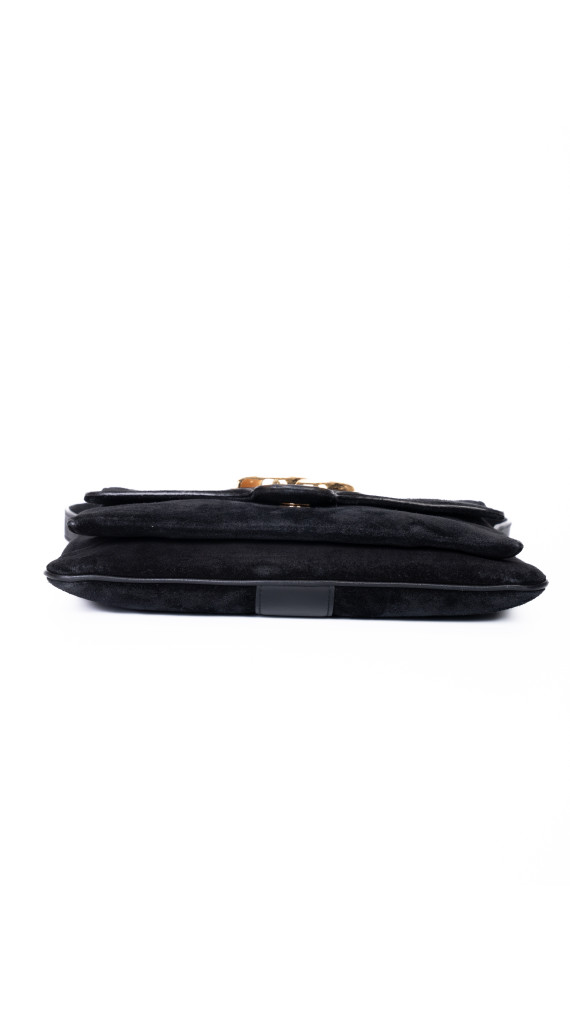 Gucci Alri Shoulder Bag Black Suede