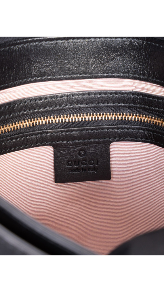 Gucci Alri Shoulder Bag Black Suede