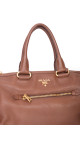 Prada Vitello Daino Tote Bag i brun skinn