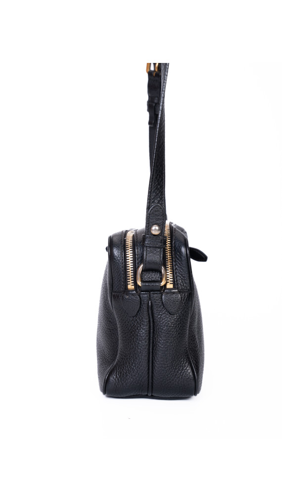Prada Camera Bag Black Vitello Phenix Leather