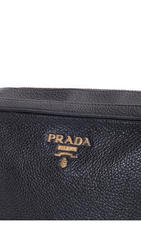 Prada Camera Bag Black Vitello Phenix Leather